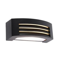 Smart buiten wandlamp zwart IP44 incl. Wifi A60 - Hurricane