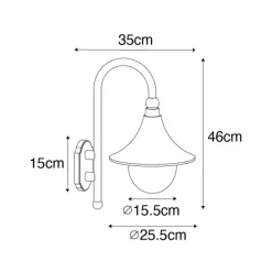 Smart buiten wandlamp zwart IP44 incl. Wifi A60 - Daphne