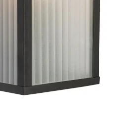 Smart buiten wandlamp zwart met ribbel glas incl. Wifi A60 - Charlois
