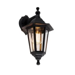 Smart buiten wandlamp zwart IP44 incl. Wifi ST64 - New Haven