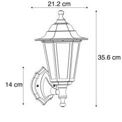 Smart buiten wandlamp zwart IP44 incl. Wifi ST64 - New Haven