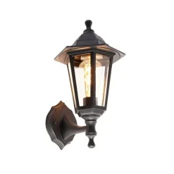 Smart buiten wandlamp zwart IP44 incl. Wifi ST64 - New Haven