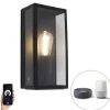 Smart buiten wandlamp zwart incl. WiFi ST64 IP44 - Rotterdam