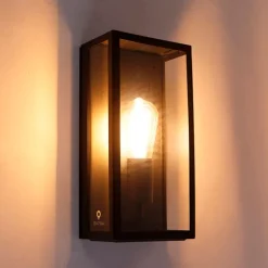 Smart buiten wandlamp zwart incl. WiFi ST64 IP44 - Rotterdam