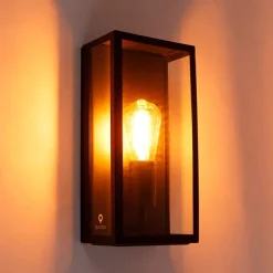 Smart buiten wandlamp zwart incl. WiFi ST64 IP44 - Rotterdam