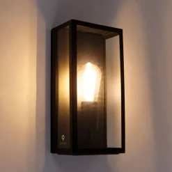 Smart buiten wandlamp zwart incl. WiFi ST64 IP44 - Rotterdam