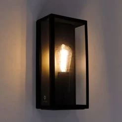 Smart buiten wandlamp zwart incl. WiFi ST64 IP44 - Rotterdam