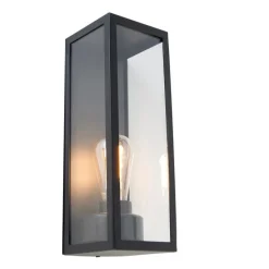 Smart buiten wandlamp zwart met glas incl. Wifi ST64 - Rotterdam Long