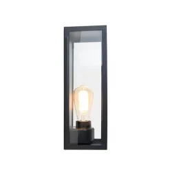 Smart buiten wandlamp zwart met glas incl. Wifi ST64 - Rotterdam Long