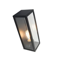 Smart buiten wandlamp zwart met glas incl. Wifi ST64 - Rotterdam Long