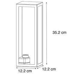 Smart buiten wandlamp zwart met glas incl. Wifi ST64 - Rotterdam Long