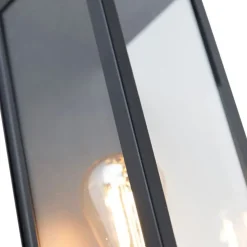 Smart buiten wandlamp zwart met glas incl. Wifi ST64 - Rotterdam Long