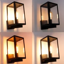 Smart buiten wandlamp zwart met glas 30 cm incl. Wifi ST64 - Rotterdam