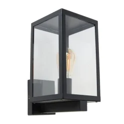 Smart buiten wandlamp zwart met glas 30 cm incl. Wifi ST64 - Rotterdam