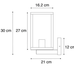 Smart buiten wandlamp zwart met glas 30 cm incl. Wifi ST64 - Rotterdam