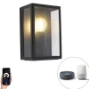 Smart buiten wandlamp zwart 25,5 incl. WiFi A60 IP44 - Rotterdam