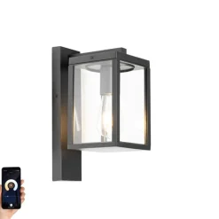 Smart buiten wandlantaarn zwart IP44 incl. Wifi ST64- Charlois