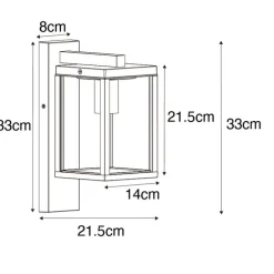 Smart buiten wandlantaarn zwart IP44 incl. Wifi ST64- Charlois