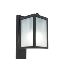 Smart buiten wandlantaarn zwart met ribbel glas incl. Wifi A60 - Charlois