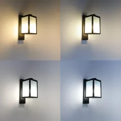 Smart buiten wandlantaarn zwart met ribbel glas incl. Wifi A60 - Charlois