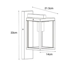 Smart buiten wandlantaarn zwart met ribbel glas incl. Wifi A60 - Charlois