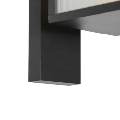 Smart buiten wandlantaarn zwart met ribbel glas incl. Wifi A60 - Charlois