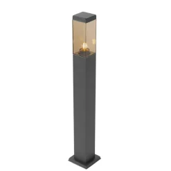 Smart buitenlamp paal donkergrijs met smoke 80 cm incl. Wifi P45 - Malios