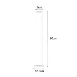 Smart buitenlamp paal donkergrijs met smoke 80 cm incl. Wifi P45 - Malios