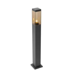 Smart buitenlamp paal donkergrijs met smoke 80 cm incl. Wifi P45 - Malios