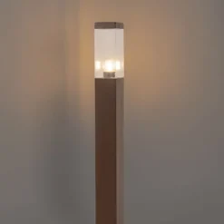 Smart buitenlamp paal roestbruin 80 cm incl. Wifi P45 - Malios