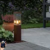Smart buitenlamp paal roestbruin 45 cm incl. P45- Malios