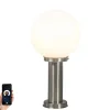 Smart buitenlamp paal staal RVS 50 cm incl. Wifi A60 - Sfera