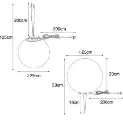 Smart buitenlamp wit 25 cm IP65 incl. LED - Nura