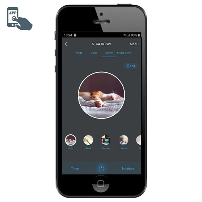 Smart buitenlamp zwart 80 cm IP44 incl. Wifi ST64 - Gleam