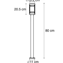 Smart buitenlamp zwart 80 cm IP44 incl. Wifi ST64 - Gleam