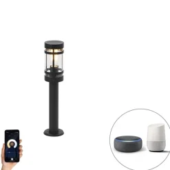 Smart buitenlamp zwart 50 cm IP44 incl. Wifi ST64 - Gleam