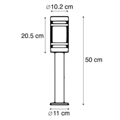 Smart buitenlamp zwart 50 cm IP44 incl. Wifi ST64 - Gleam