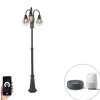 Smart buitenlamp zwart 3-lichts IP44 incl. Wifi ST64 - Guardado