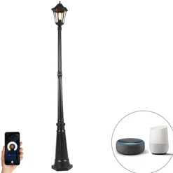 Smart buitenlantaarn zwart 200 cm IP44 incl. Wifi ST64 - Havana