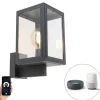 Smart buitenwandlamp grijs incl. Smart G95 - Sutton Up