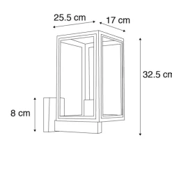 Smart buitenwandlamp grijs incl. Smart G95 - Sutton Up