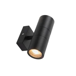 Smart buitenwandlamp zwart IP44 incl. 2 wifi GU10 - Duo