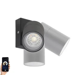 Smart buitenwandlamp zwart IP44 incl. wifi GU10 - Solo