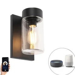 Smart buitenwandlamp zwart IP44 incl. Wifi ST64 - Jarra