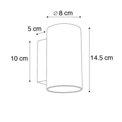 Smart design wandlamp zwart incl. 2 Wifi GU10 - Sandy