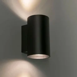 Smart design wandlamp zwart incl. 2 Wifi GU10 - Sandy