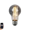 Smart E27 dimbare LED lamp A60 smoke 4.9W 150 lm 1800K