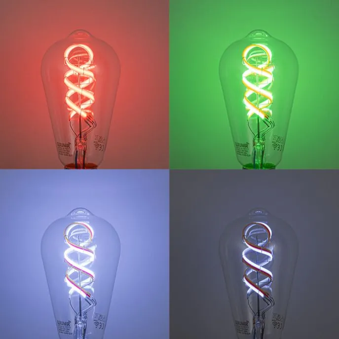 Smart E27 dimbare LED lamp ST64 helder RGBW 4W 250 lm 2700K