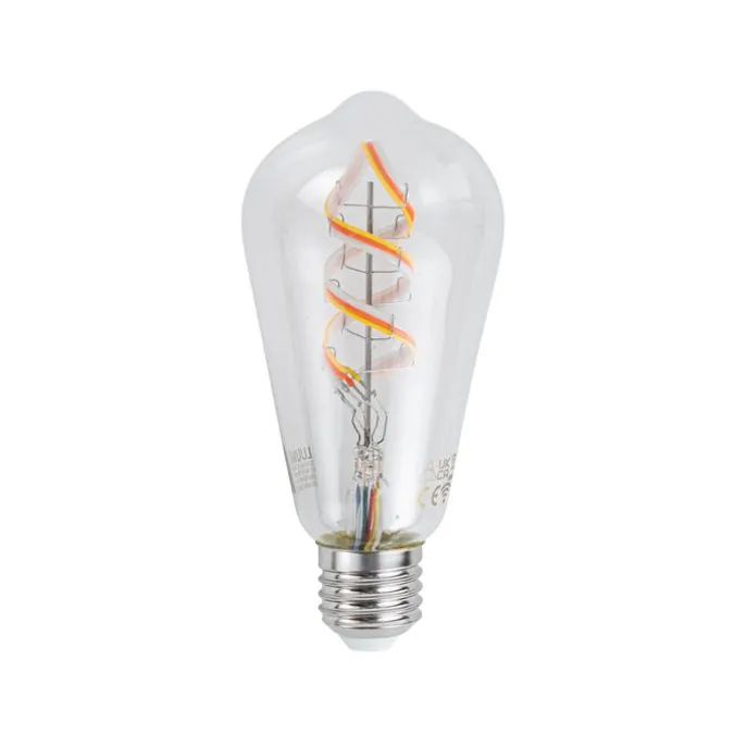 Smart E27 dimbare LED lamp ST64 helder RGBW 4W 250 lm 2700K