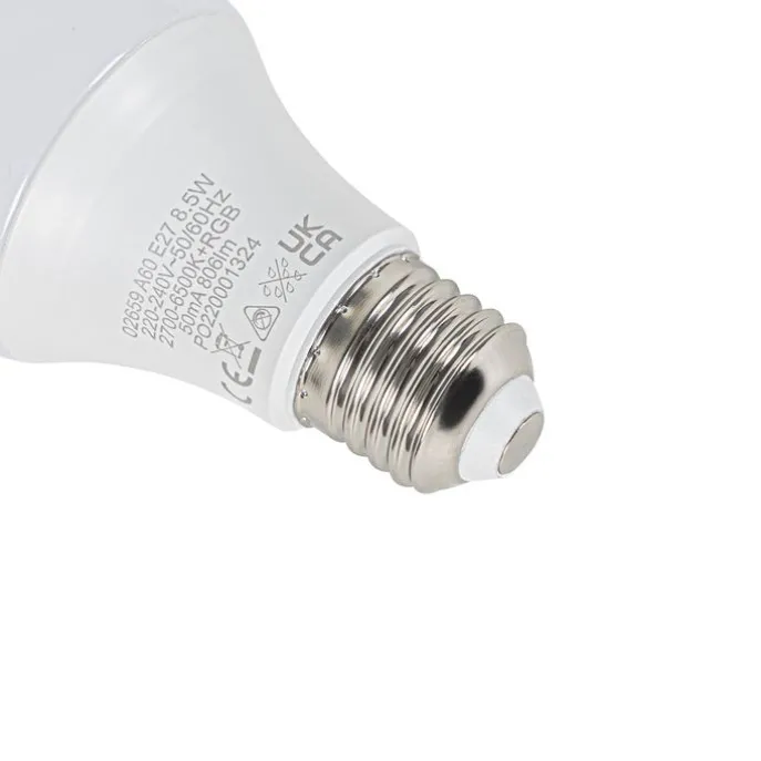 Smart E27 LED lamp A60 mat RGBW 8,5W 806 lm 2700-6500K